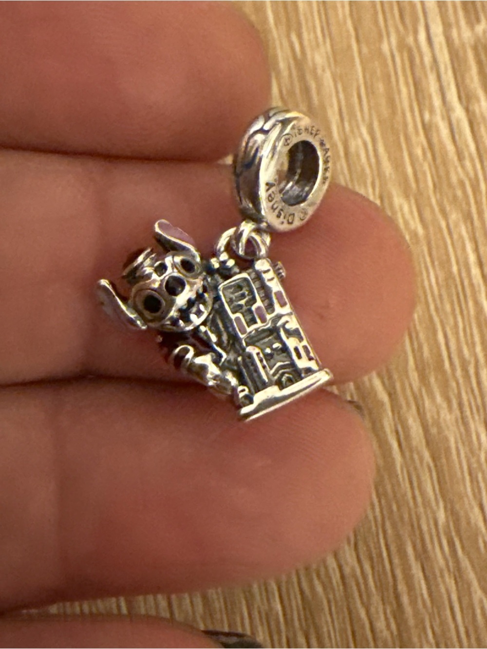 Sterling Silver Blue Stitch Small Pet Charm - Silver